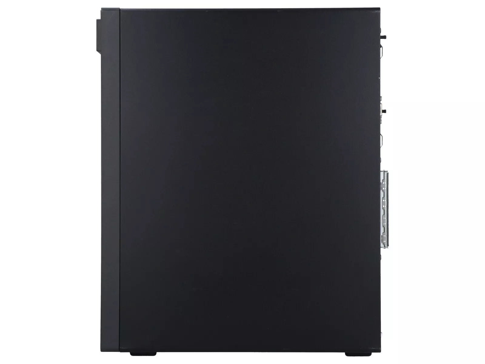 Vista laterale destra del PC fisso Lenovo ThinkCentre i7 ricondizionato, case nero minimalista adatto a spazi di lavoro moderni. Vista laterale destra del PC fisso Lenovo ThinkCentre i7 ricondizionato, case nero minimalista adatto a spazi di lavoro moderni.